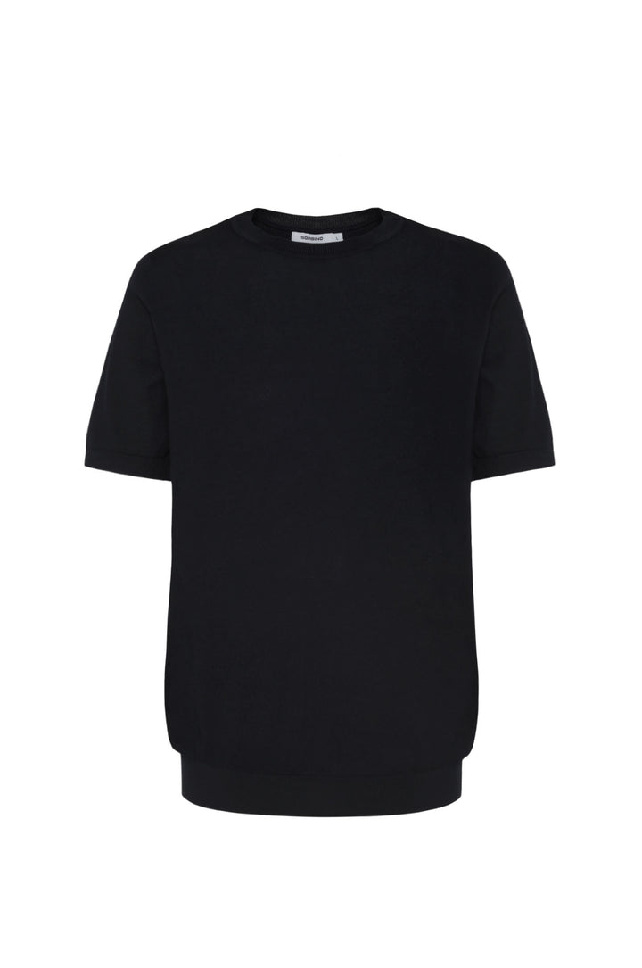 T-shirt in maglia|Colore:Nero