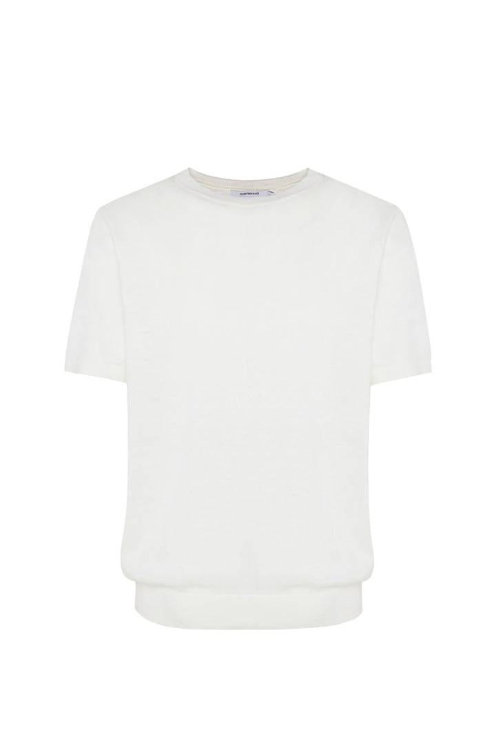 T-shirt in maglia|Colore:Off white
