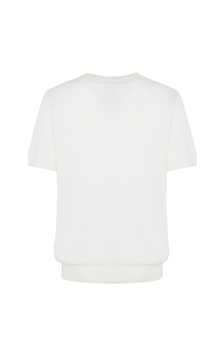 T-shirt in maglia|Colore:Off white