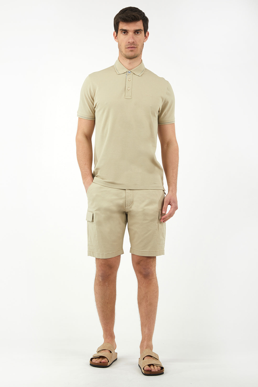 Polo con dettagli|Colore:Beige