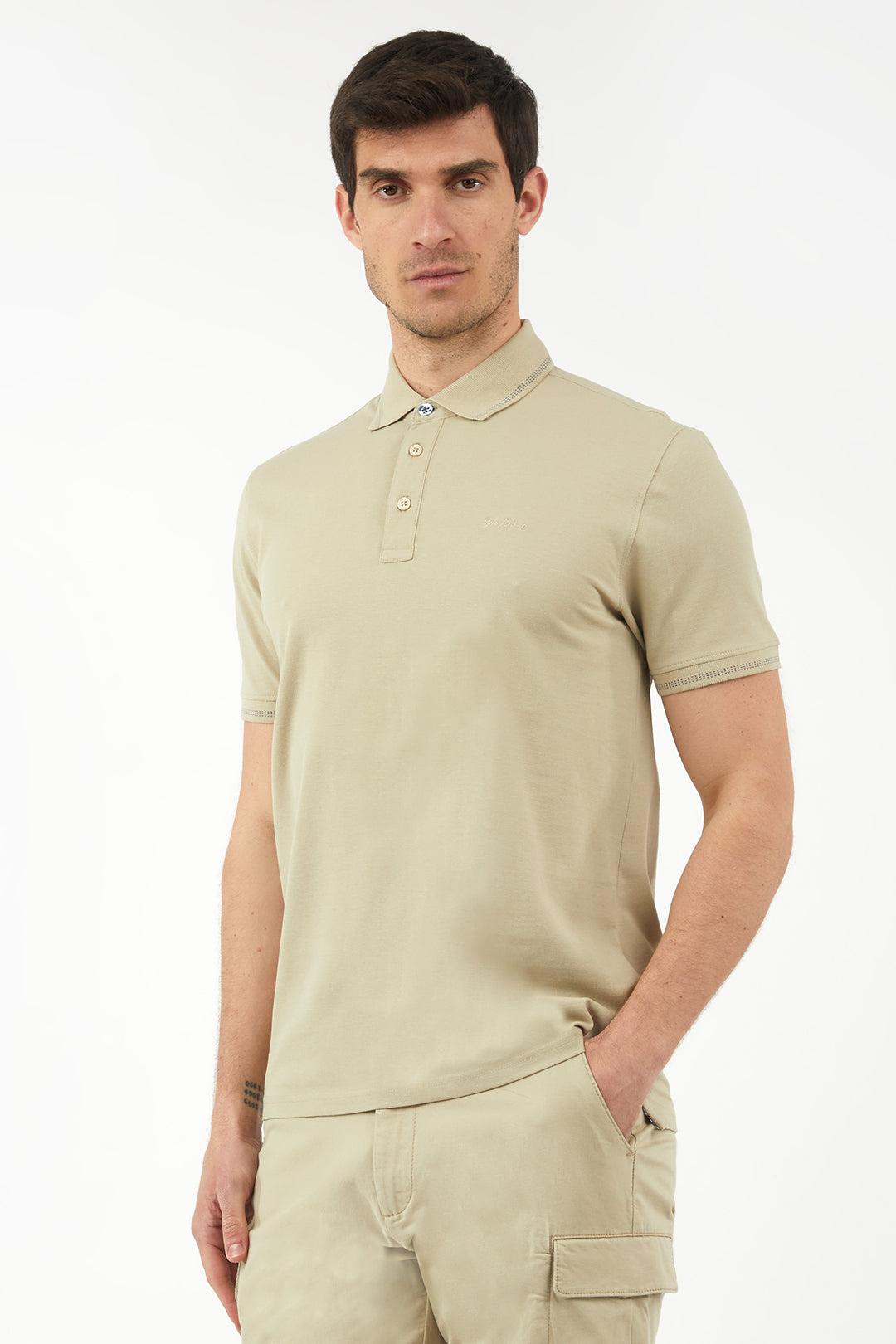 Polo con dettagli|Colore:Beige