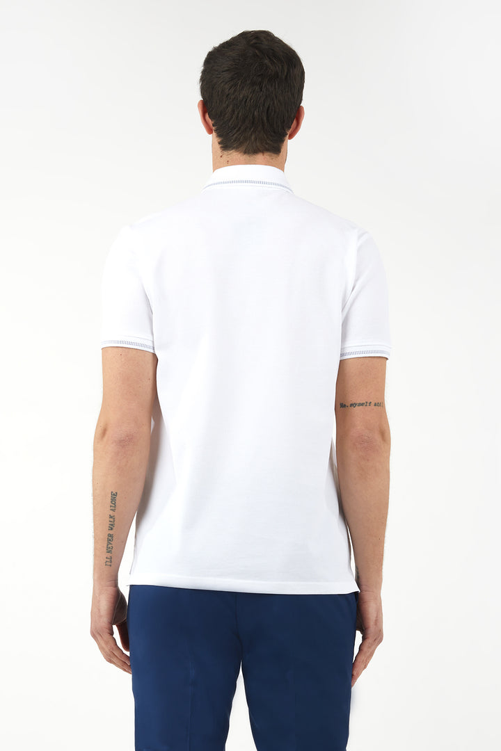 Polo con dettagli|Colore:Bianco