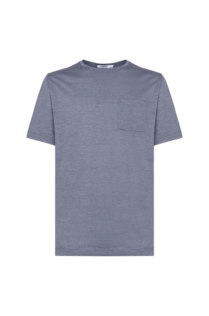 T-shirt con taschino|Colore:Blu