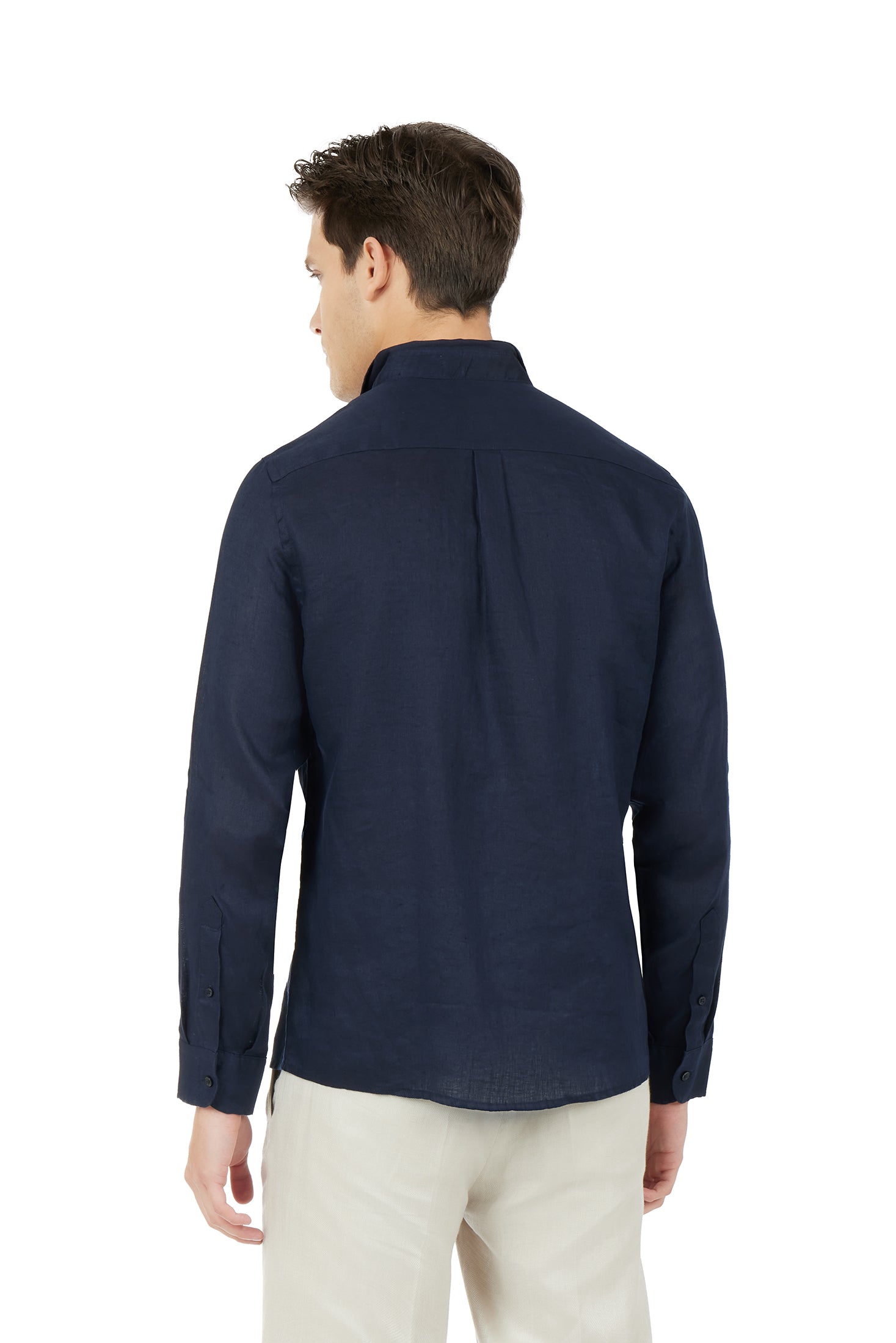 Camicia comfort fit in lino|Colore:Blu/navy