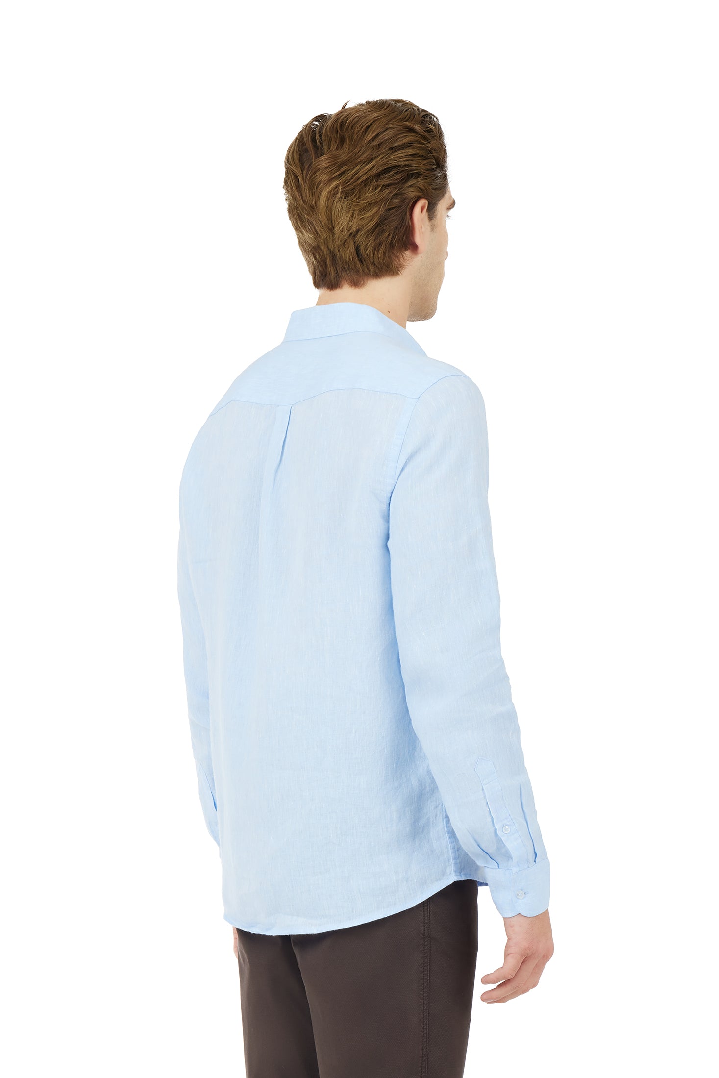 Camicia comfort fit in lino|Colore:Celeste-melange