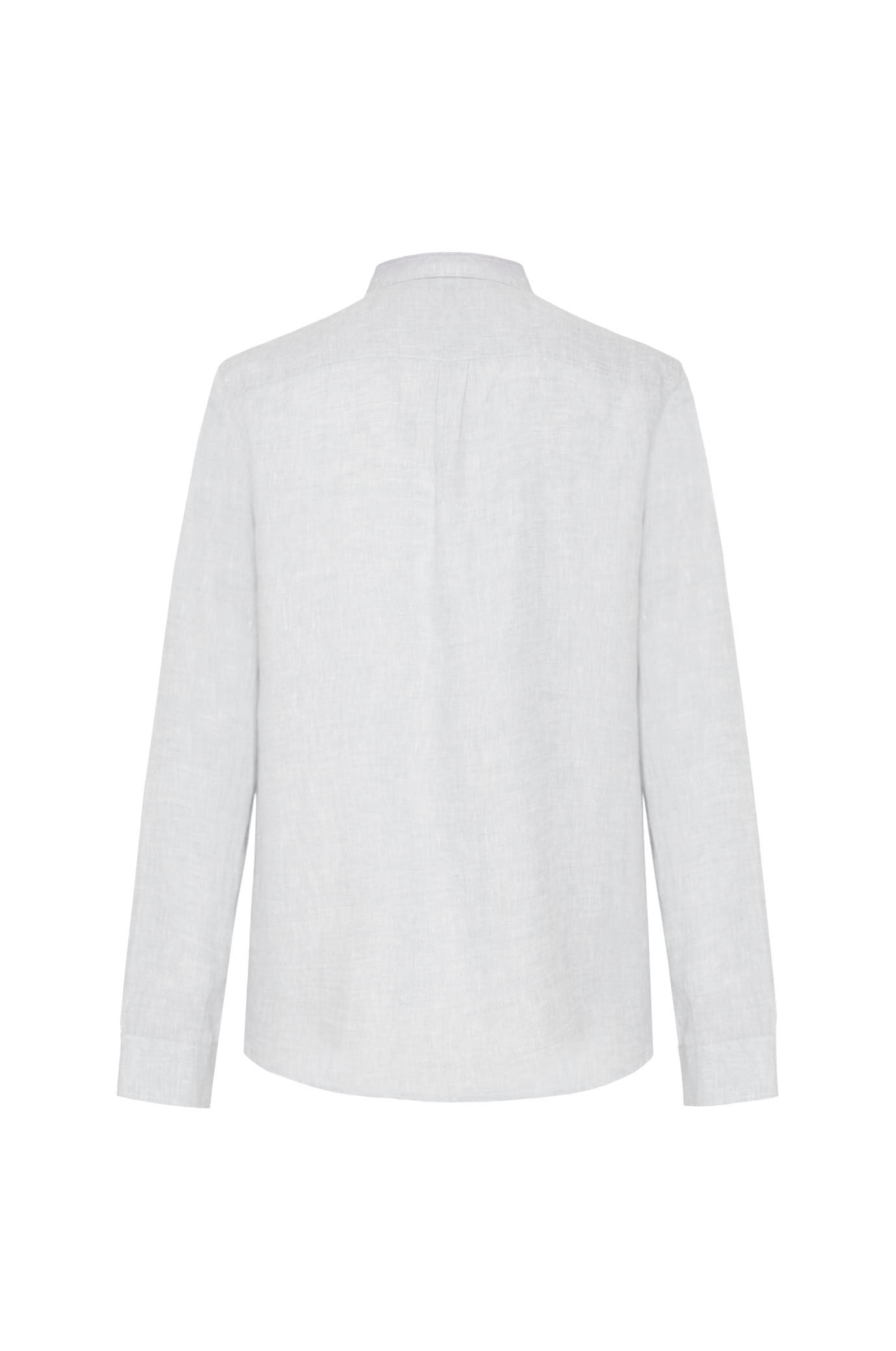 Camicia comfort fit coreana in lino|Colore:Beige/melange