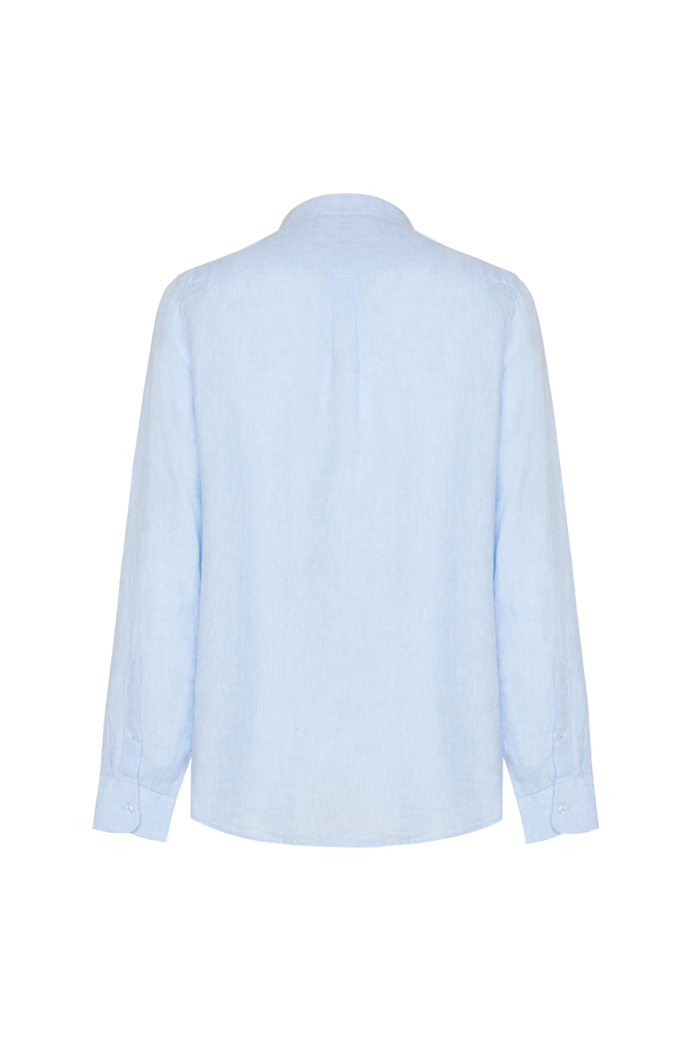 Camicia comfort fit coreana in lino|Colore:Celeste-melange