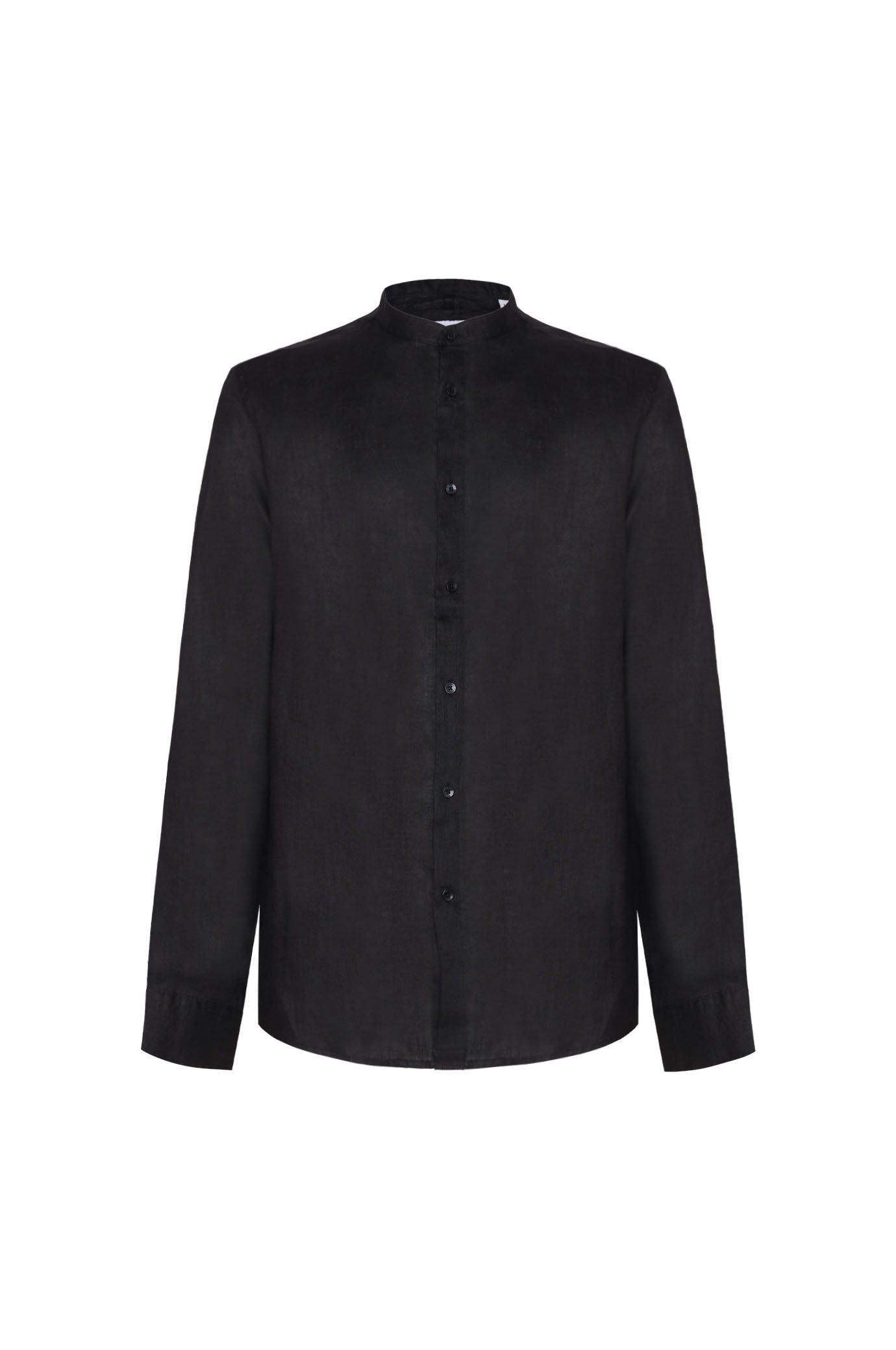 Camicia comfort fit coreana in lino|Colore:Nero