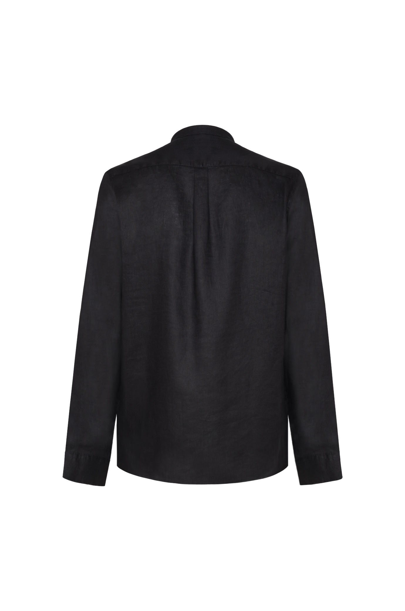 Camicia comfort fit coreana in lino|Colore:Nero