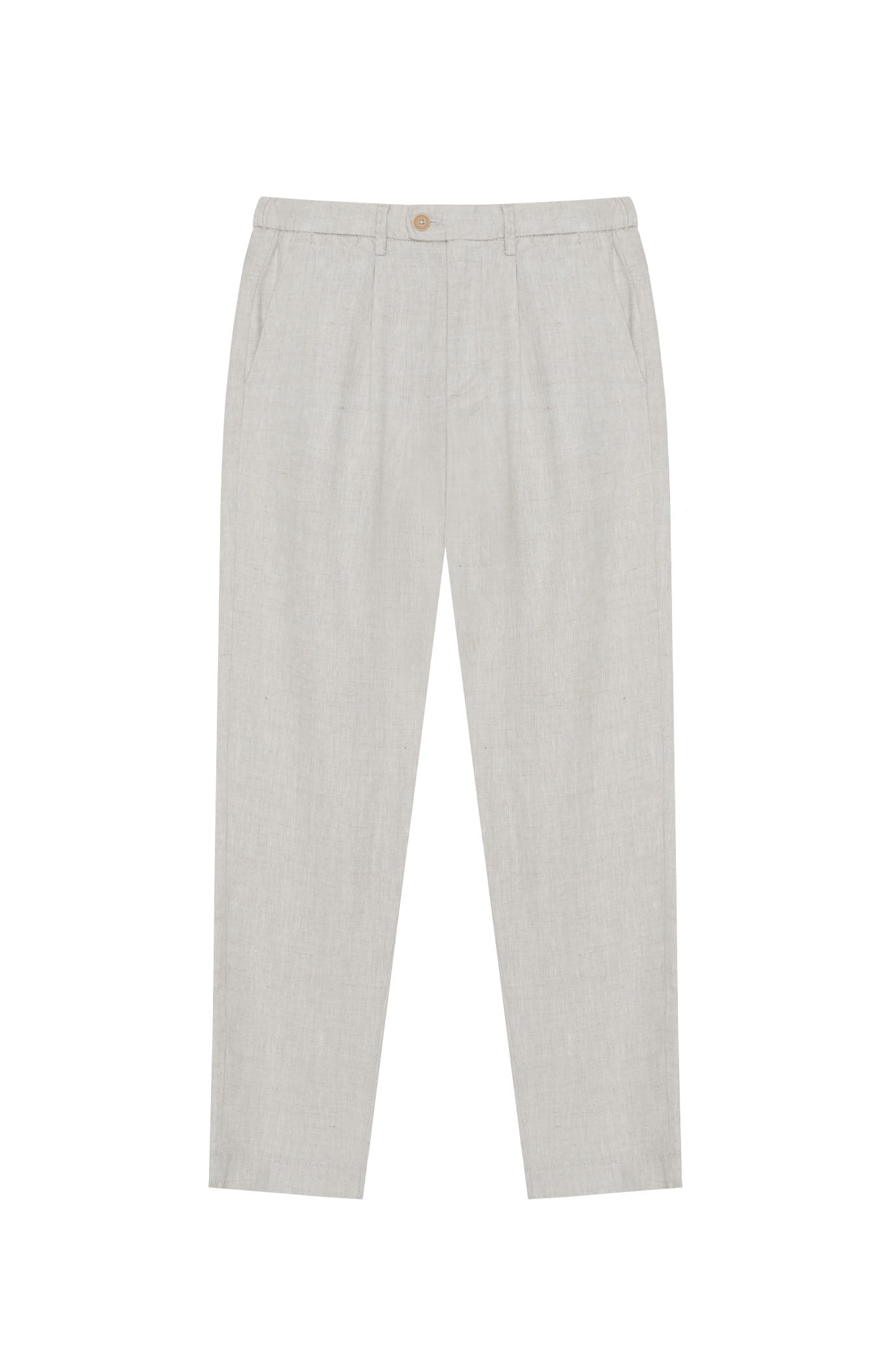 Pantaloni chinos drop crotch fit in 100% lino|Colore:Beige-naturale