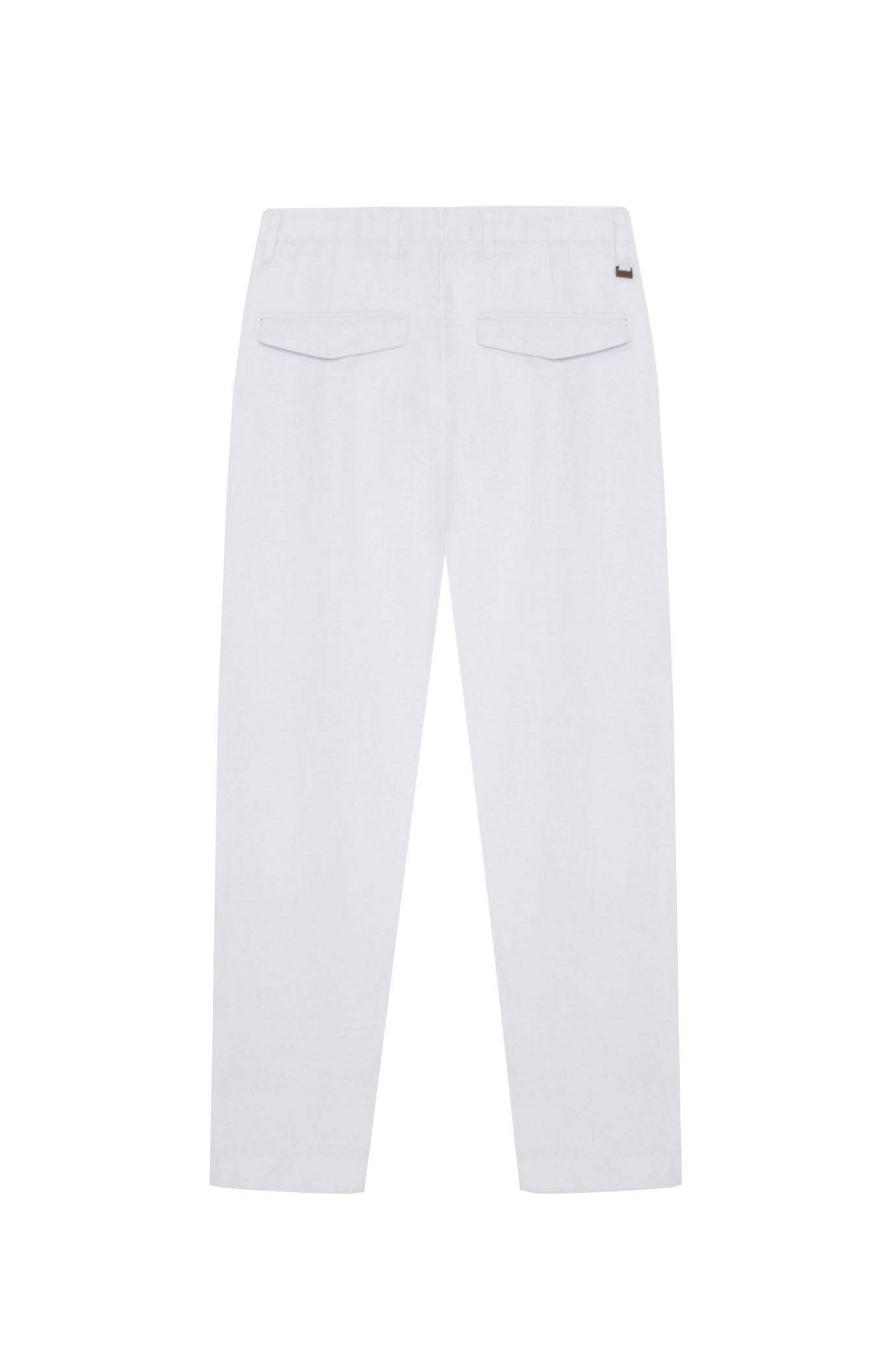 Pantaloni chinos drop crotch fit in 100% lino|Colore:Bianco