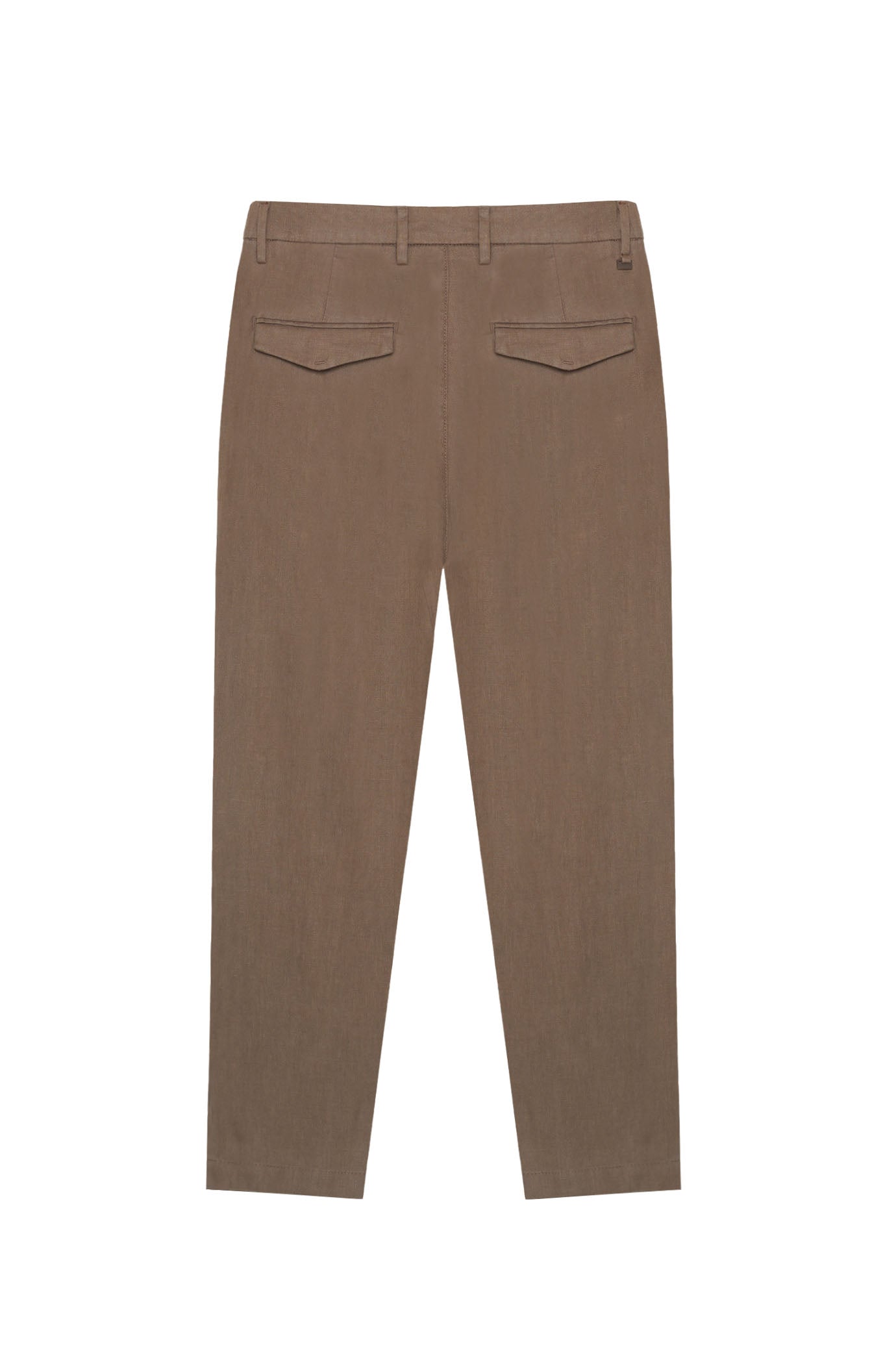 Pantaloni chinos drop crotch fit in 100% lino|Colore:Fango