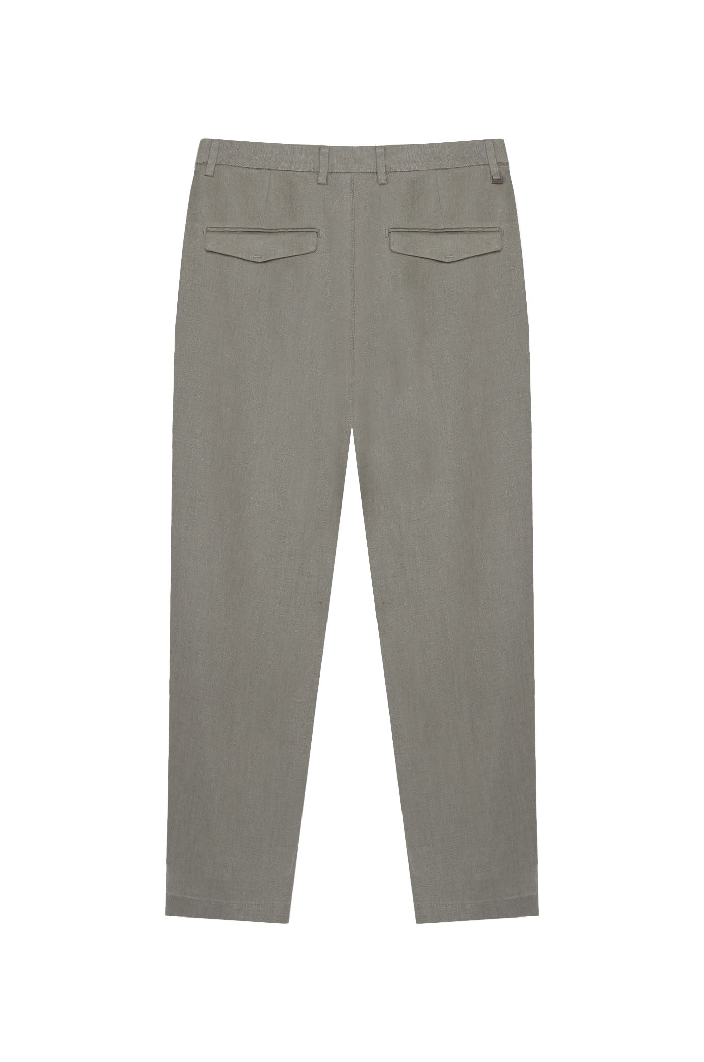 Pantaloni chinos drop crotch fit in 100% lino|Colore:Muschio