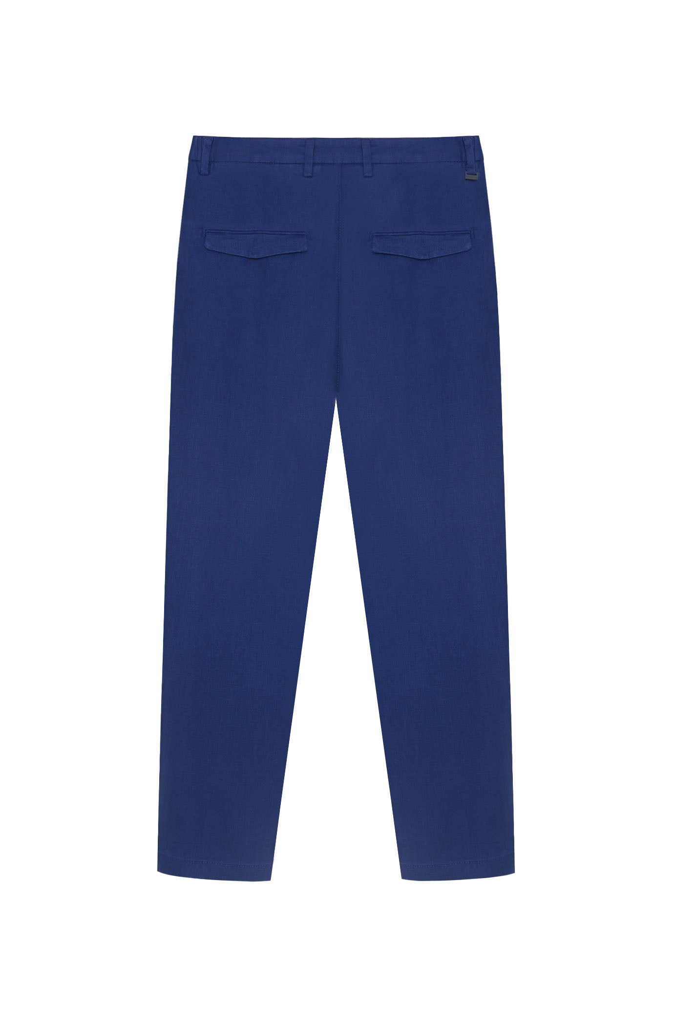 Pantaloni chinos drop crotch fit in 100% lino|Colore:Royal