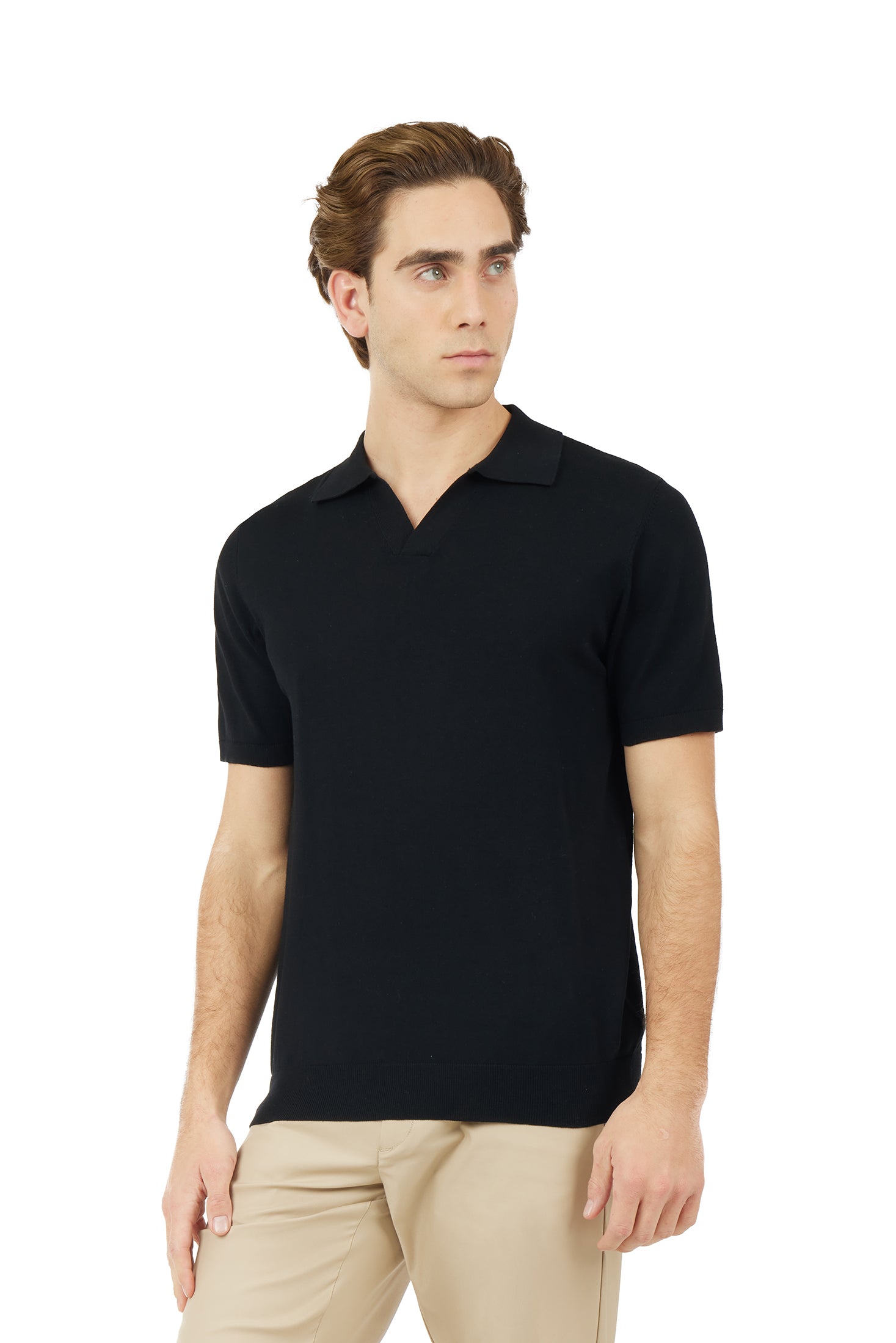 Polo in maglia Derby|Colore:Nero
