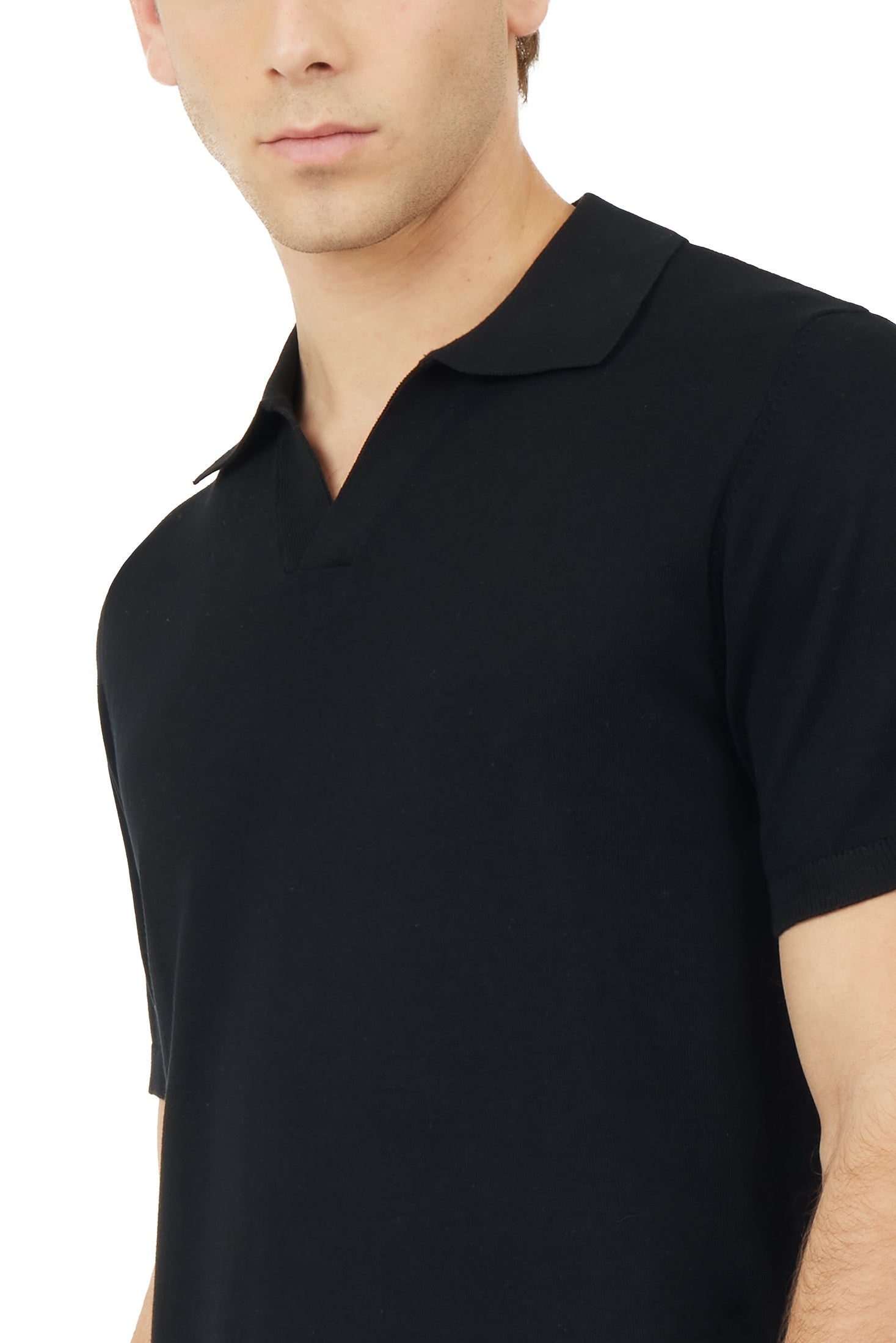 Polo in maglia Derby|Colore:Nero