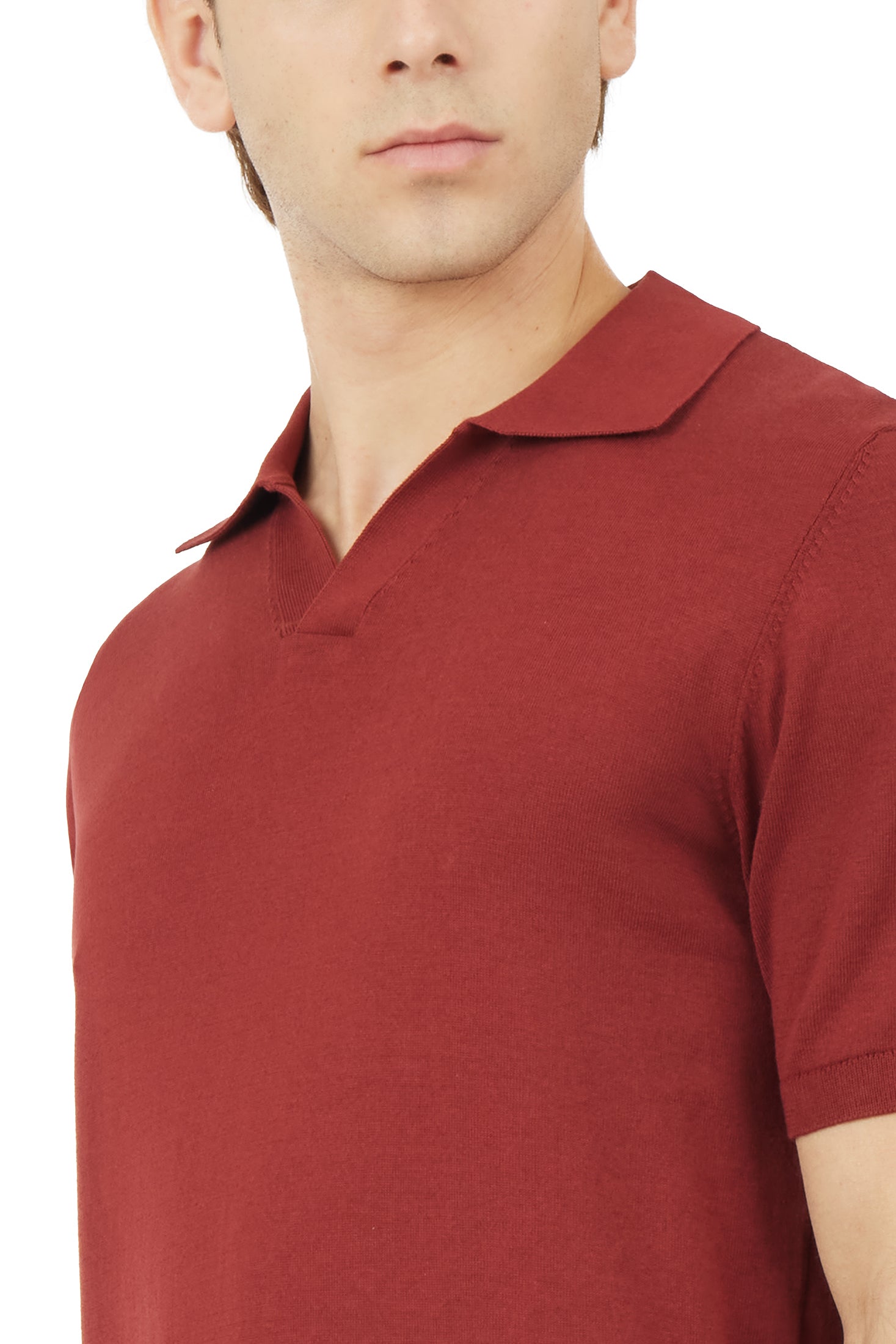 Polo in maglia Derby|Colore:Terracotta