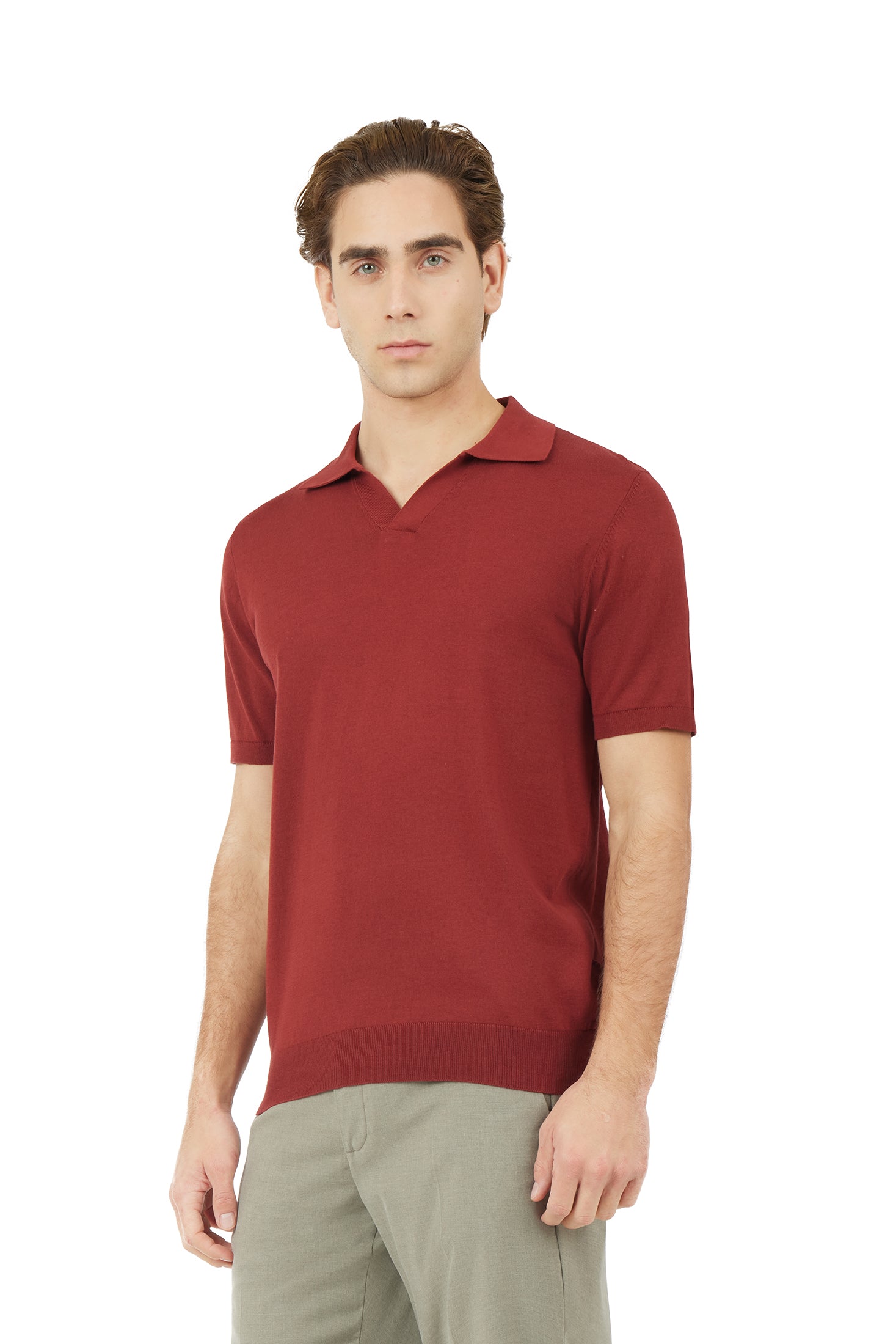 Polo in maglia Derby|Colore:Terracotta