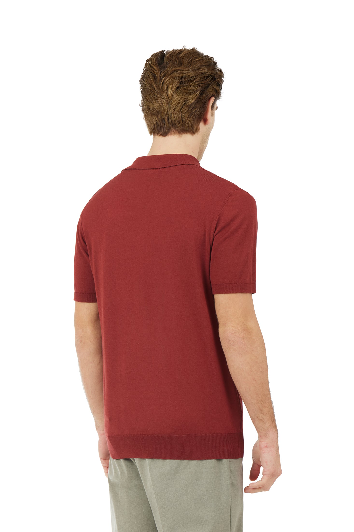 Polo in maglia Derby|Colore:Terracotta