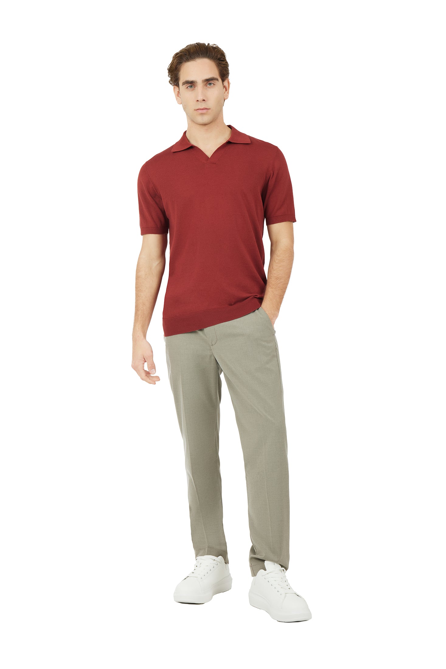 Polo in maglia Derby|Colore:Terracotta