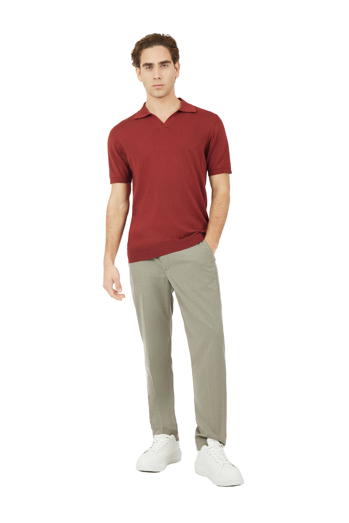 Polo in maglia Derby|Colore:Terracotta