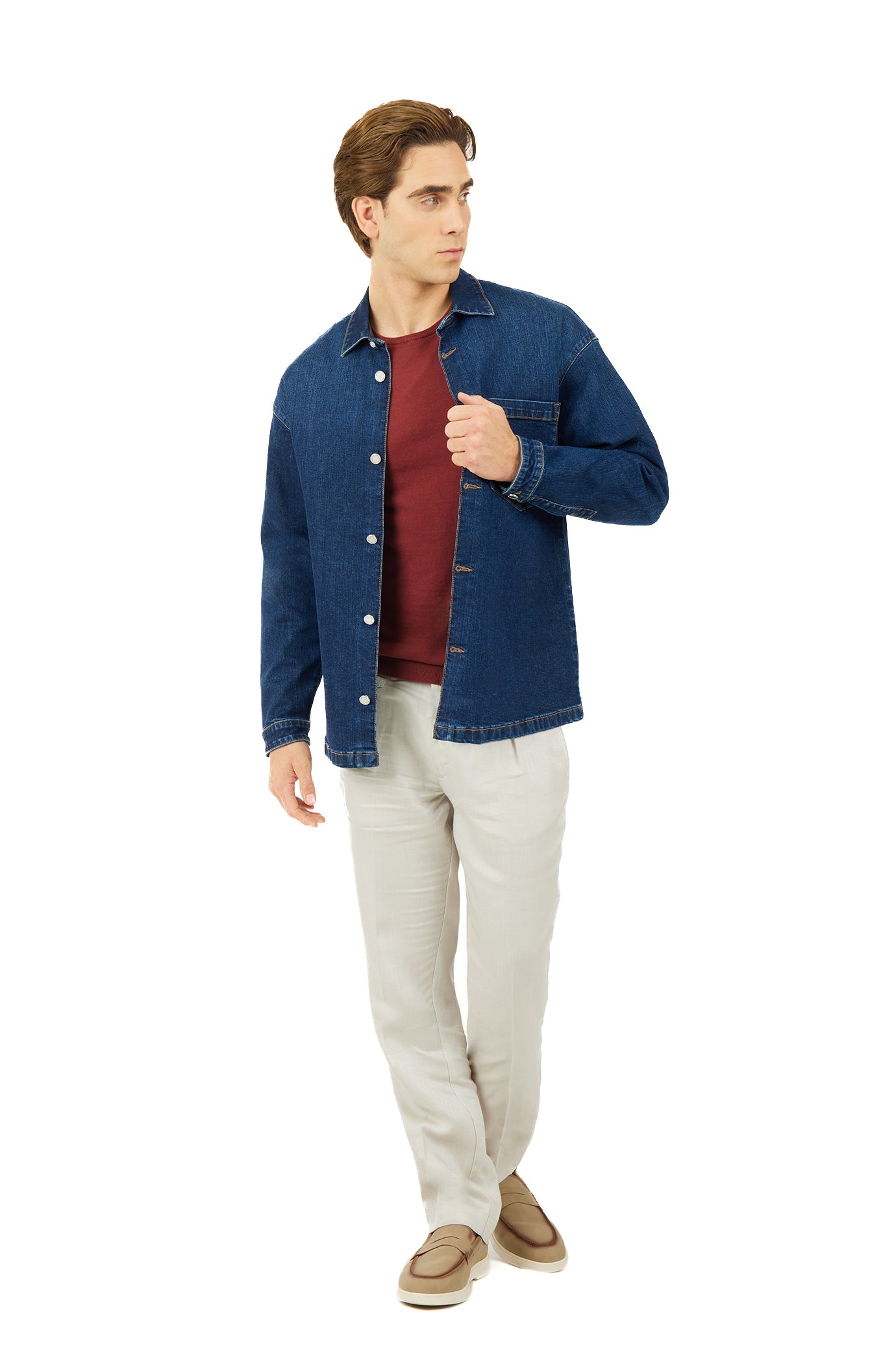 Overshirt comfort fit denim|Colore:Denim