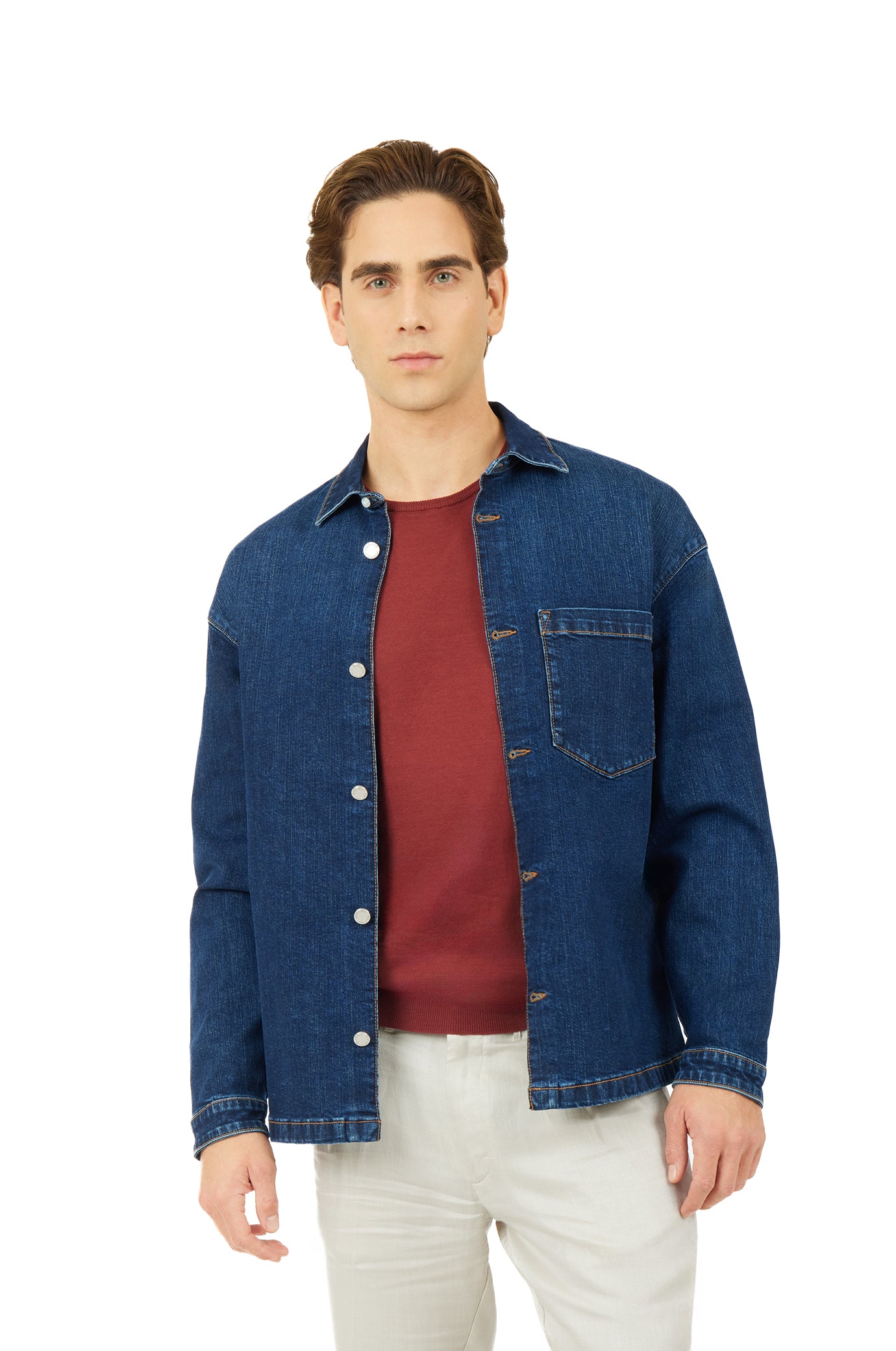 Overshirt comfort fit denim|Colore:Denim