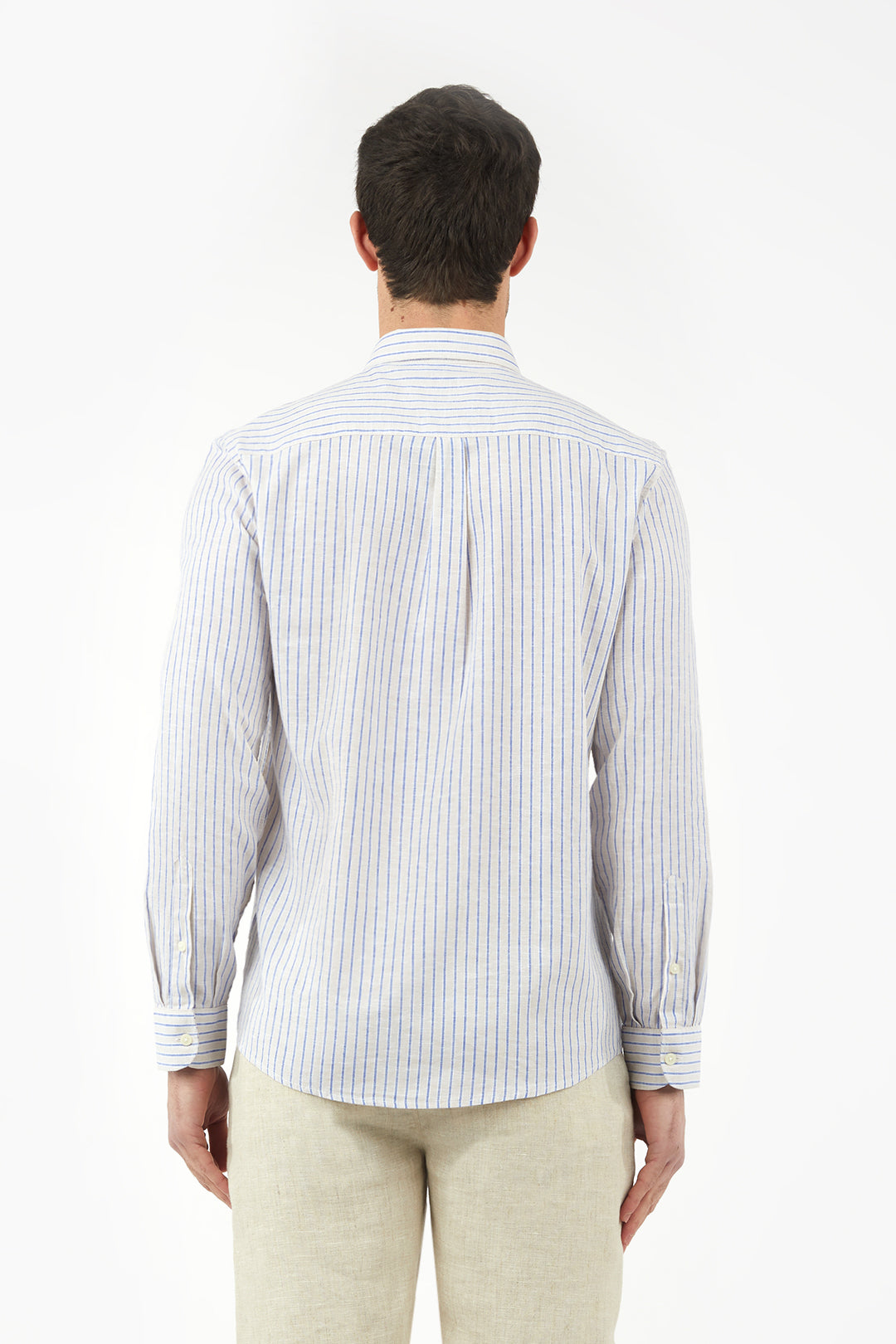 Camicia comfort fit misto lino a righe|Colore:Beige
