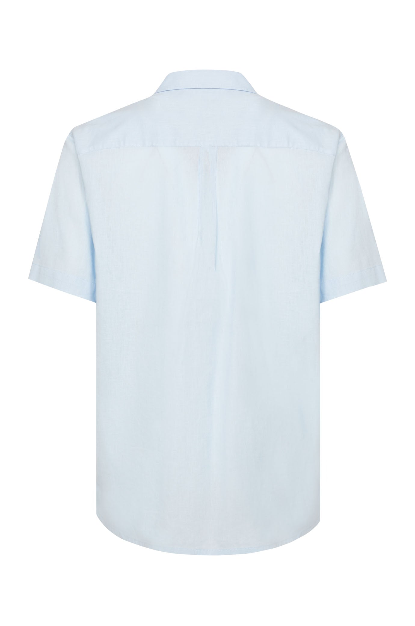 Camicia bowling misto lino con taschino|Colore:Celeste