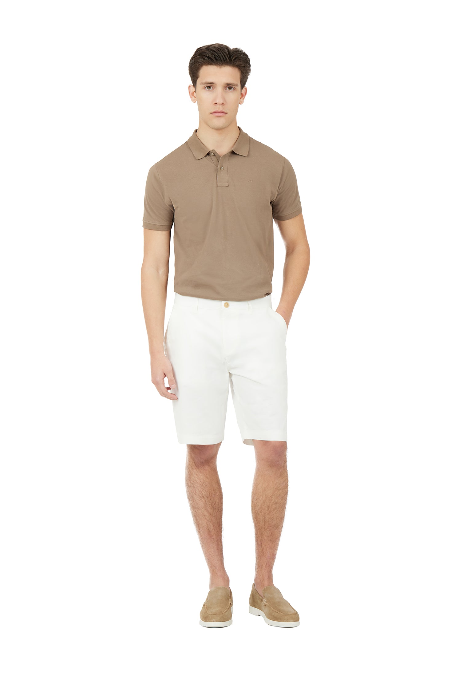 Bermuda chinos micro trama|Colore:Bianco