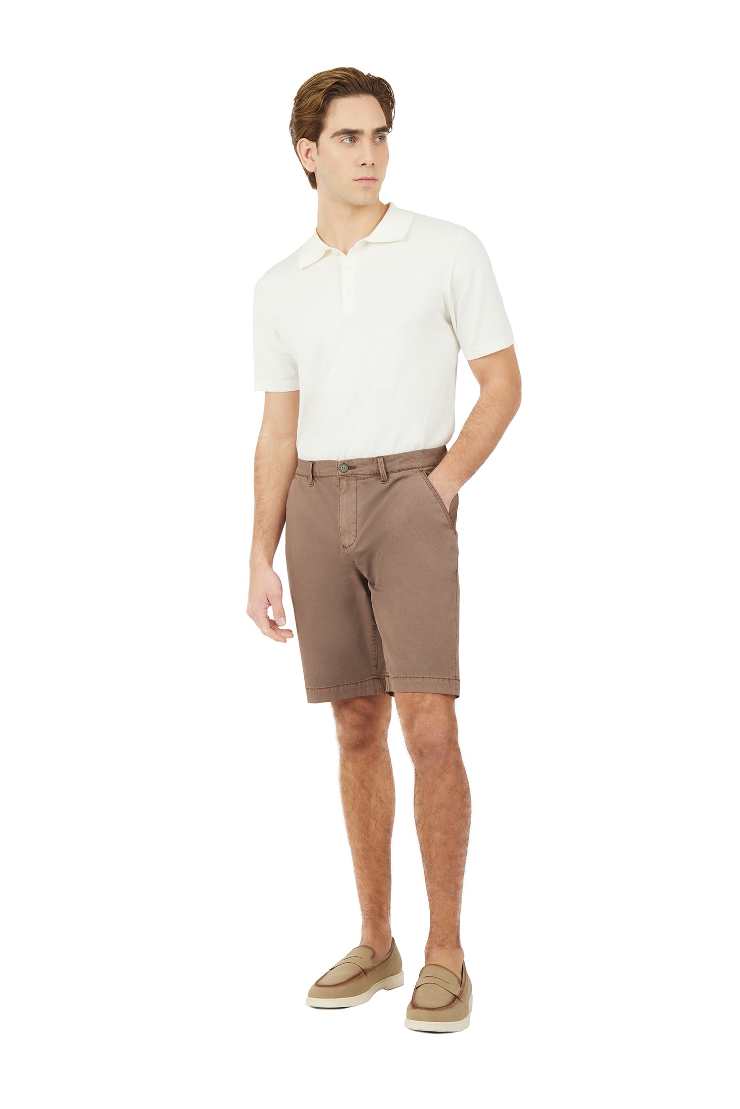 Bermuda chinos micro trama|Colore:Moka