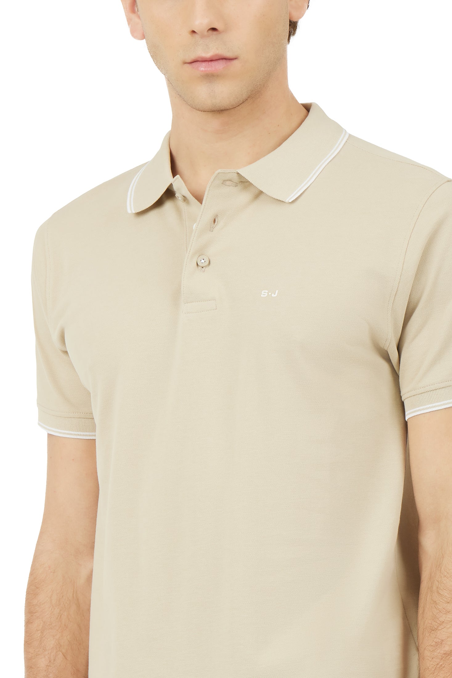 Polo con dettagli a contrasto|Colore:Beige