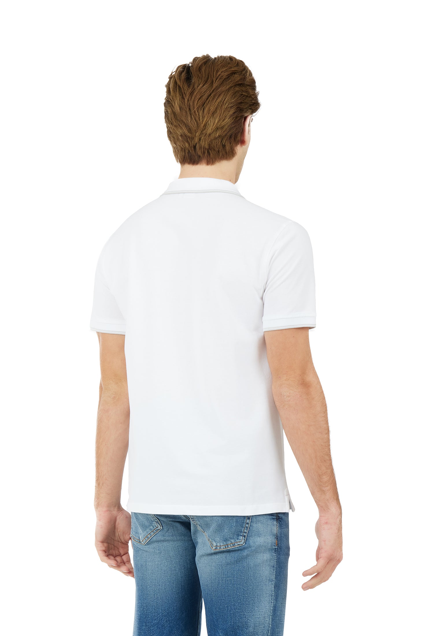 Polo con dettagli a contrasto|Colore:Bianco