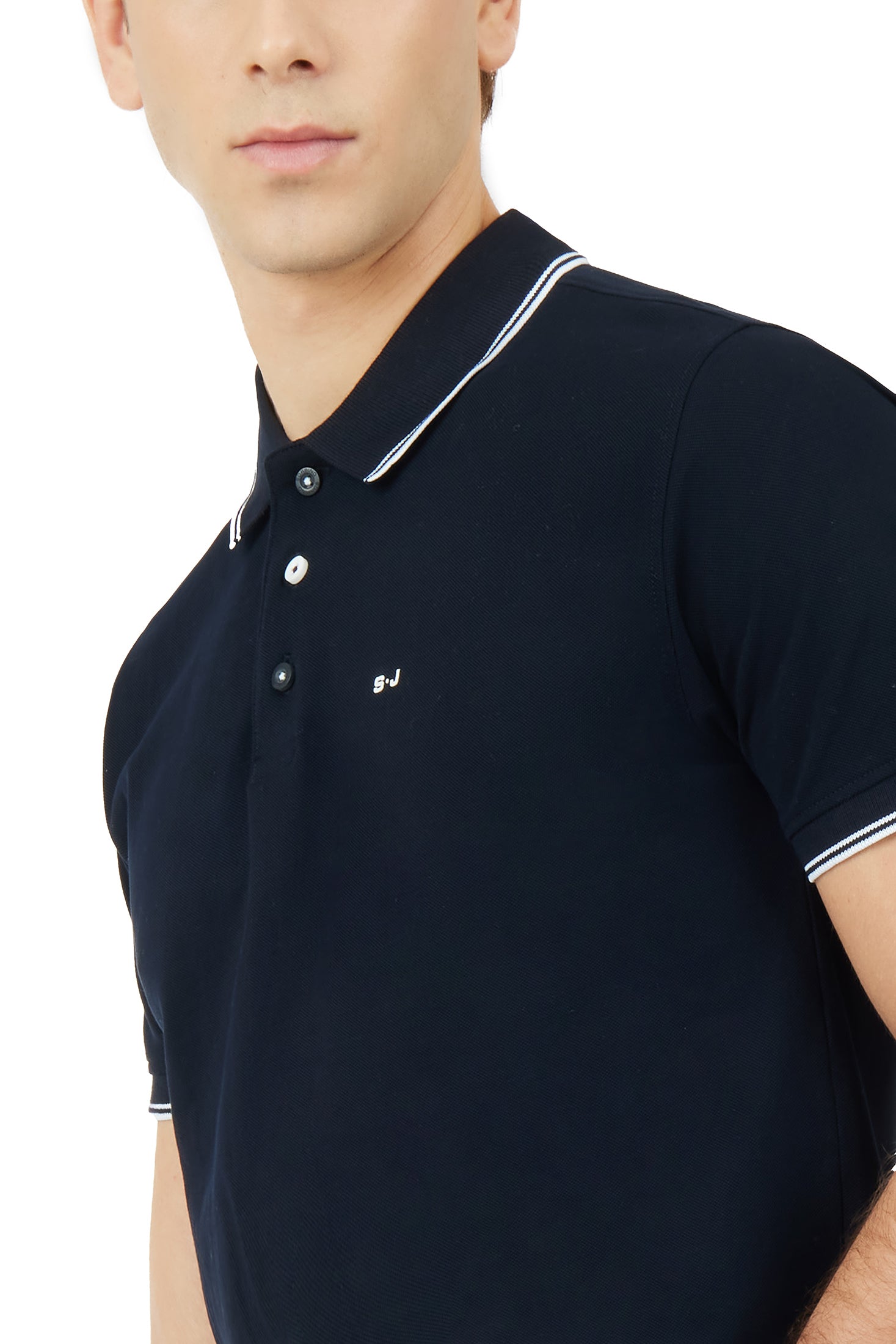 Polo con dettagli a contrasto|Colore:Blu/navy