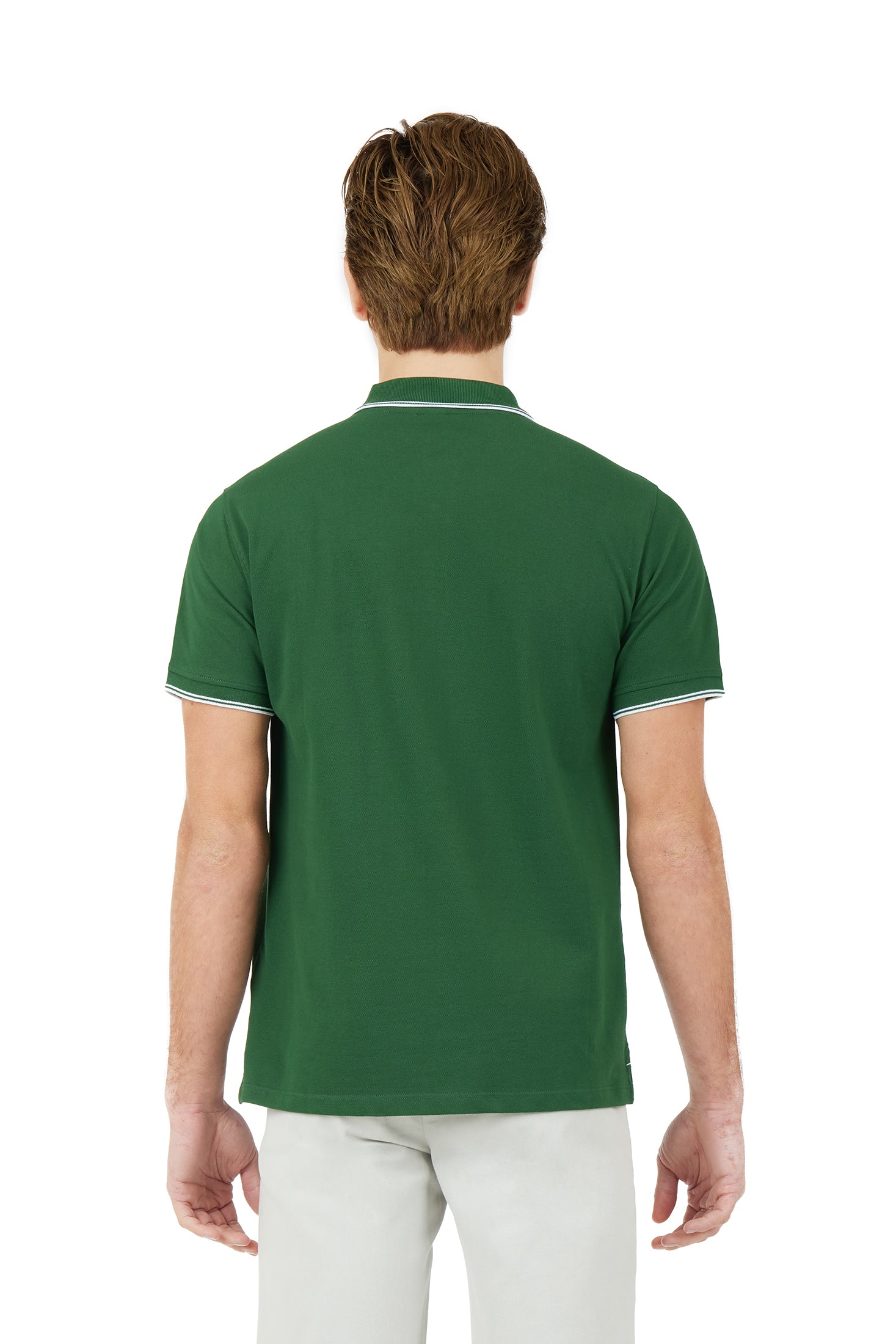 Polo con dettagli a contrasto|Colore:Bosco