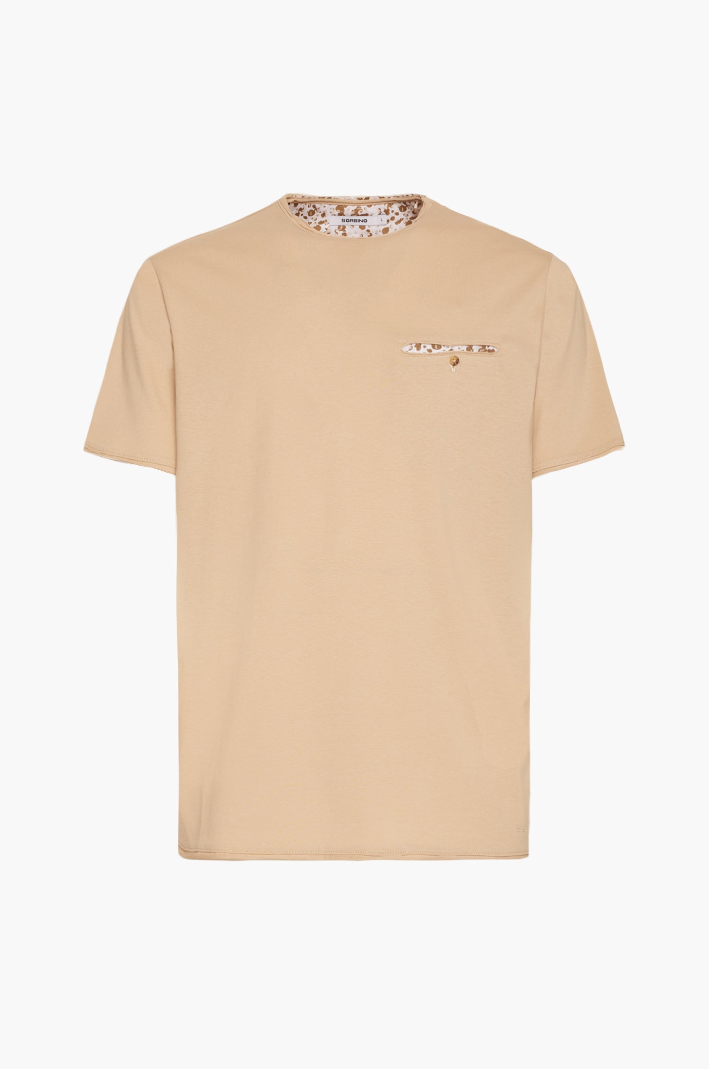 T-shirt con taschino|Colore:Beige