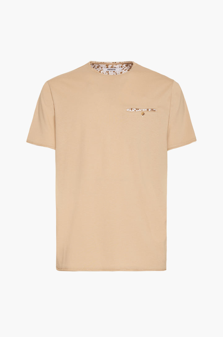 T-shirt con taschino|Colore:Beige