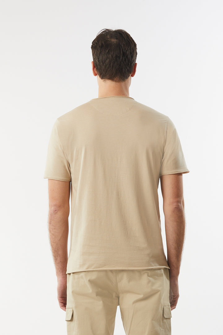 T-shirt con taschino|Colore:Beige