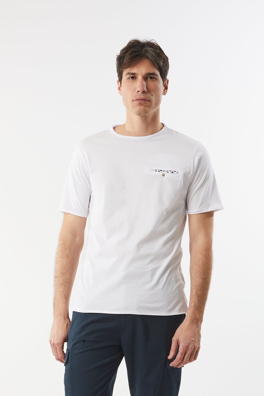 T-shirt con taschino|Colore:Bianco