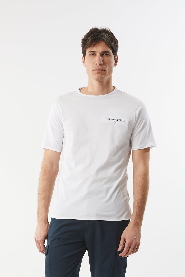 T-shirt con taschino|Colore:Bianco