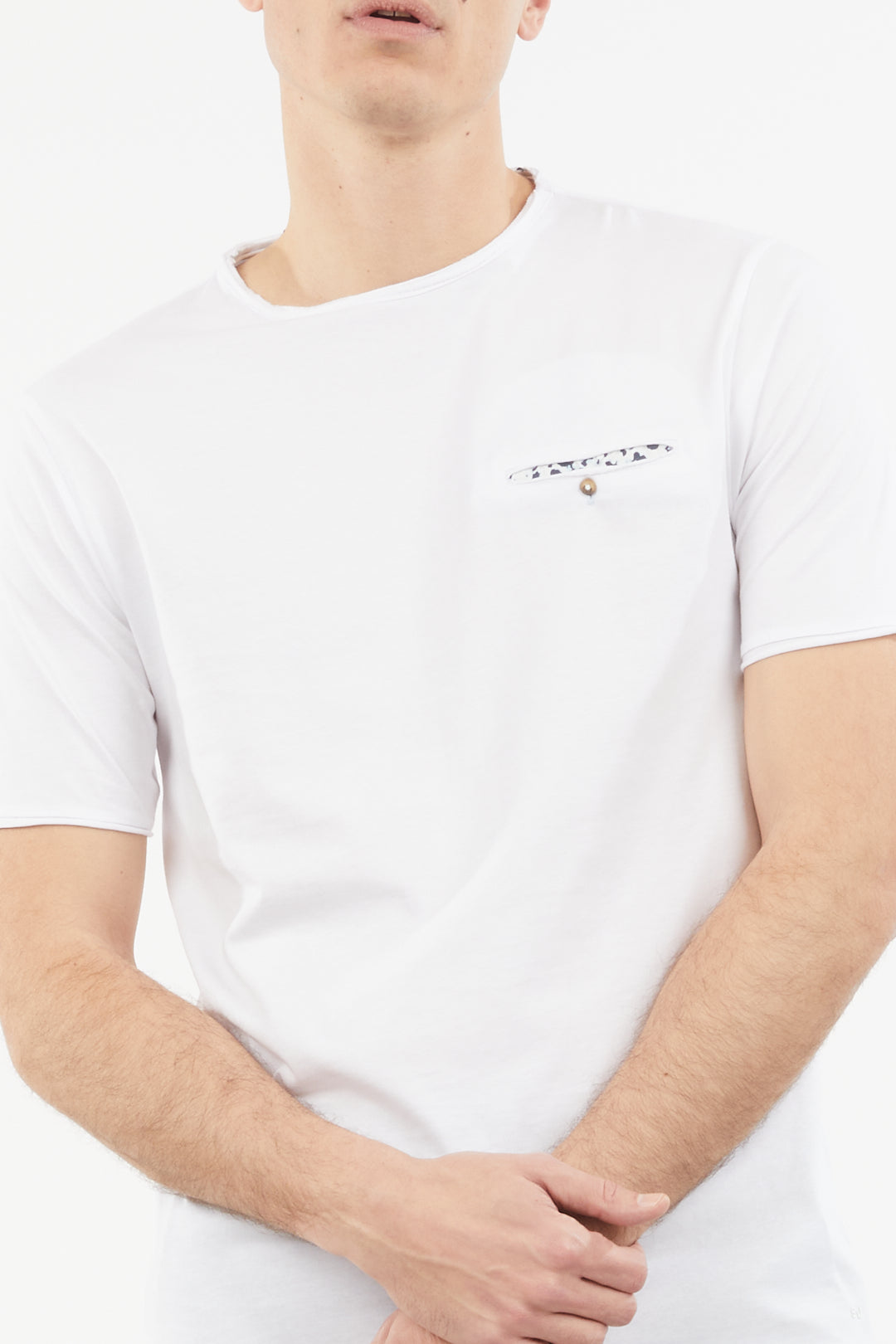 T-shirt con taschino|Colore:Bianco