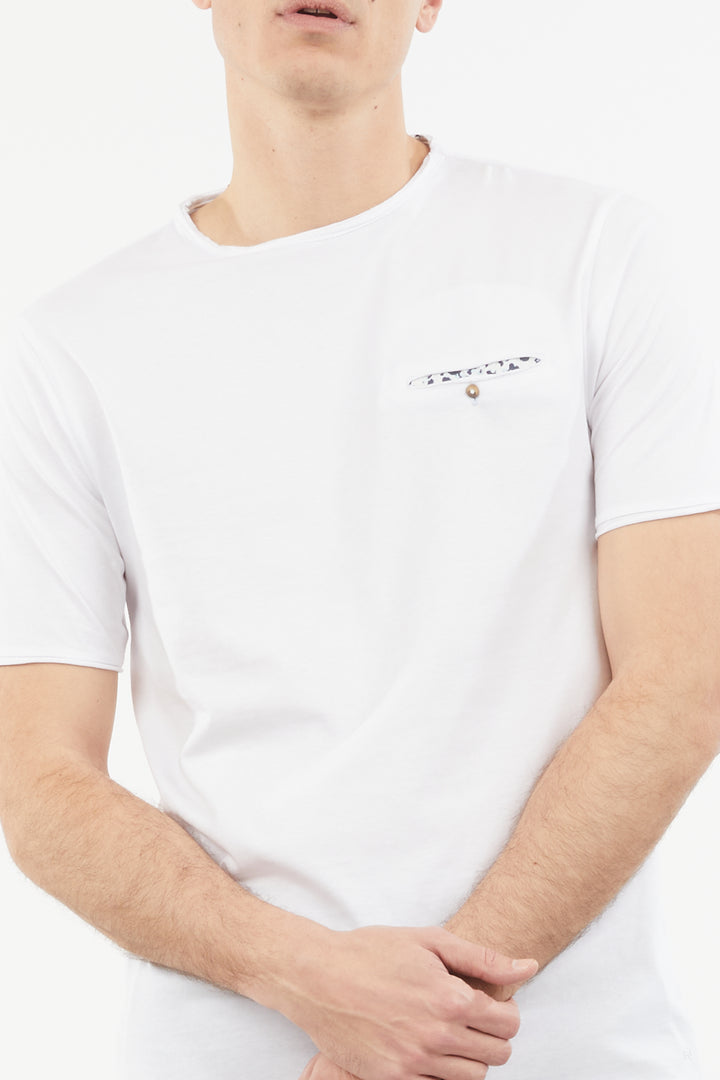 T-shirt con taschino|Colore:Bianco