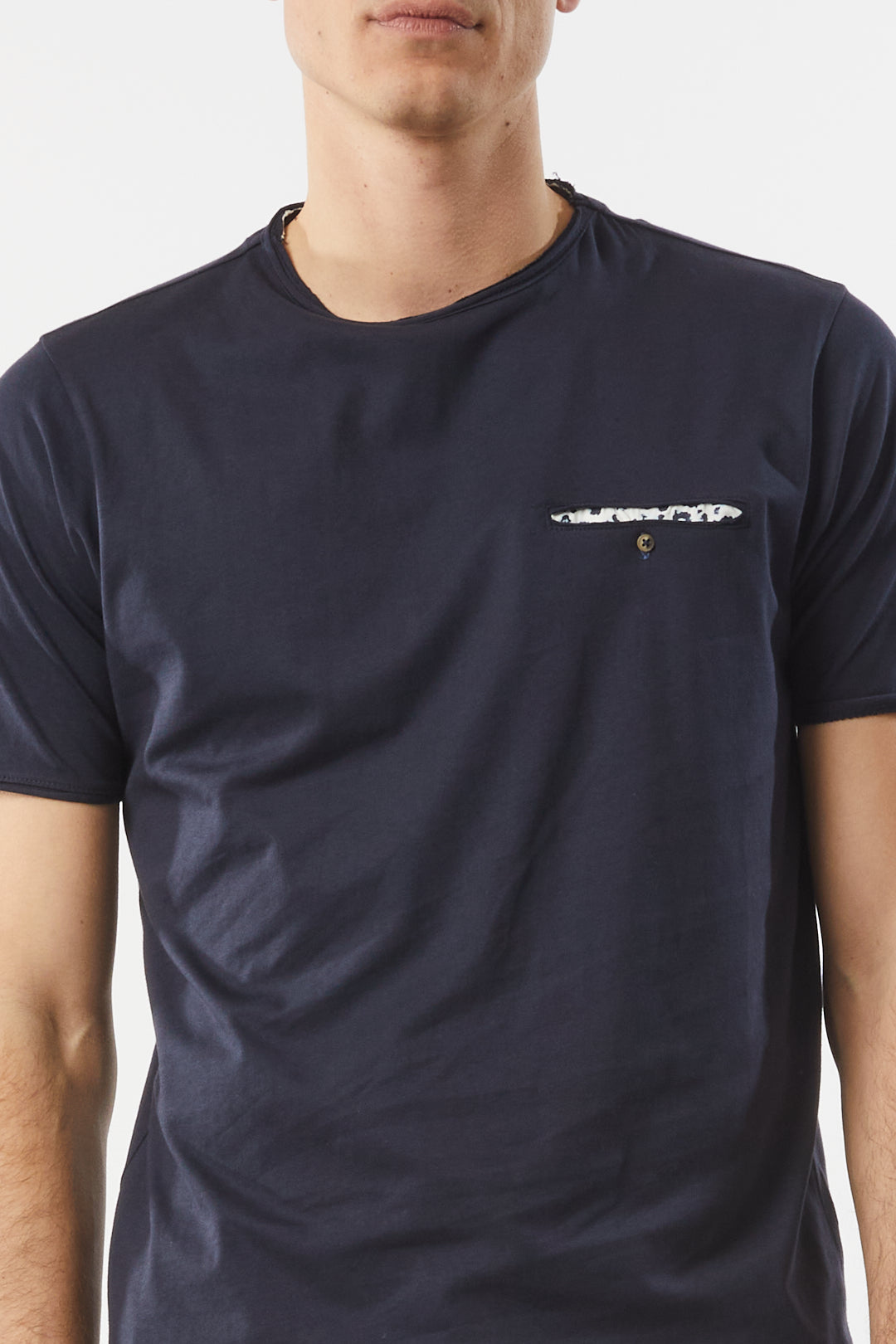T-shirt con taschino|Colore:Blu/navy