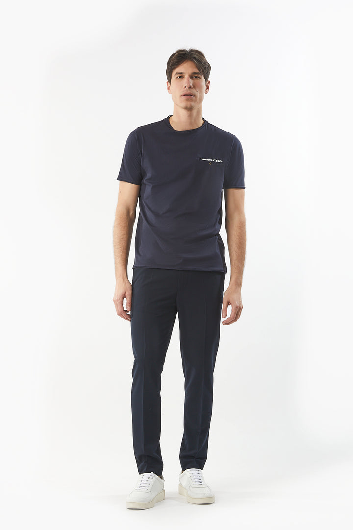 T-shirt con taschino|Colore:Blu/navy