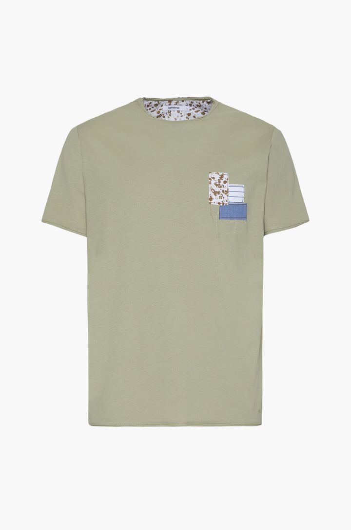 T-shirt con motivo|Colore:Salvia