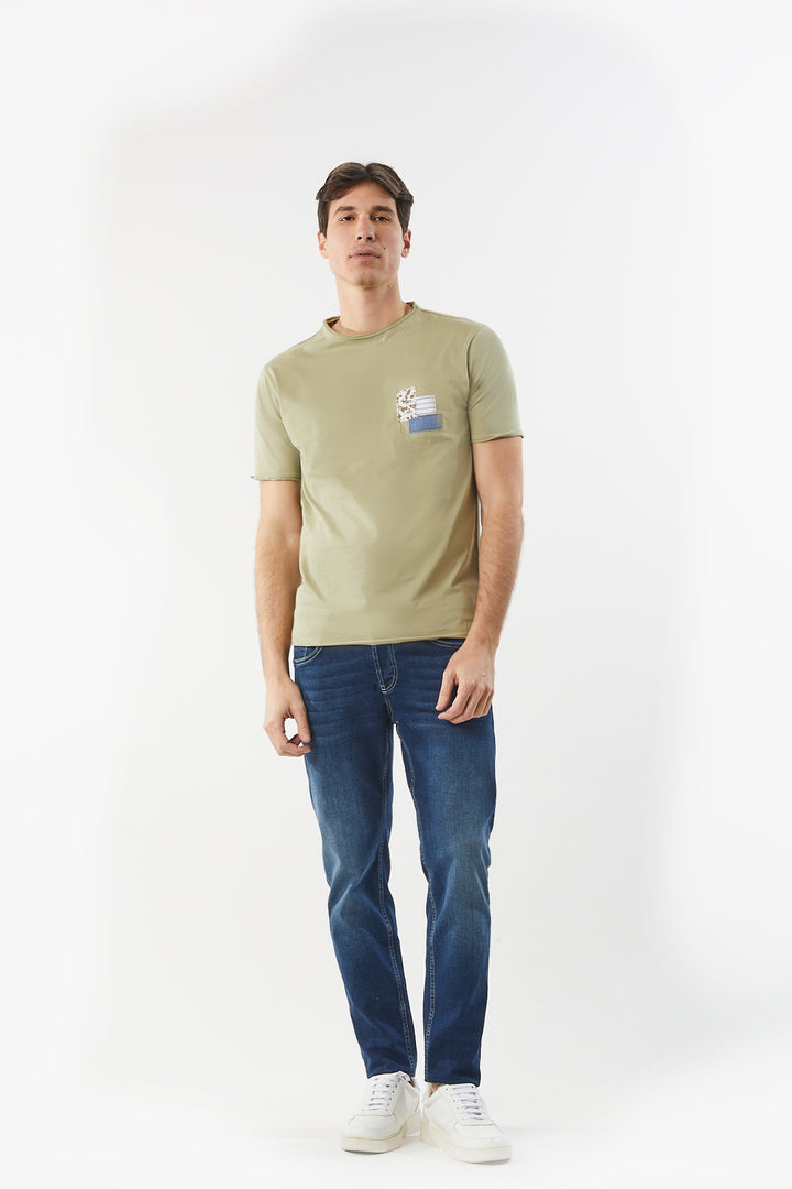 T-shirt con motivo|Colore:Salvia