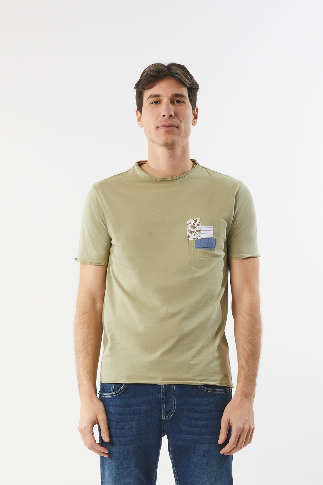 T-shirt con motivo|Colore:Salvia