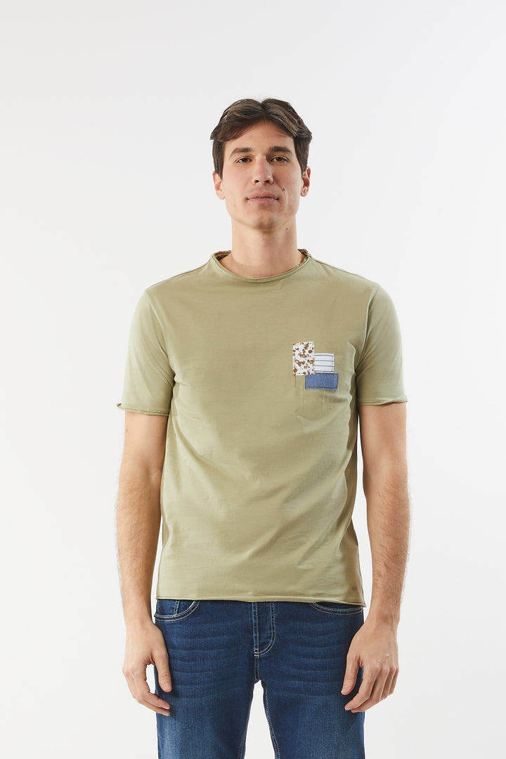 T-shirt con motivo|Colore:Salvia