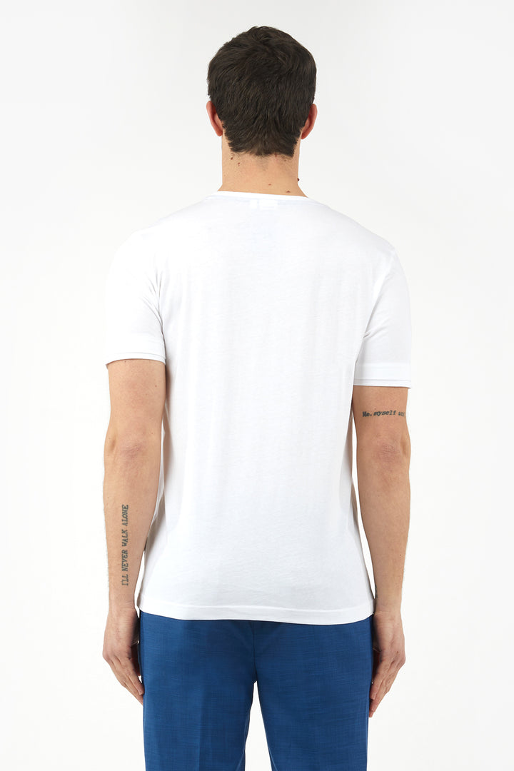 T-shirt con taschino coordinato|Colore:Bianco