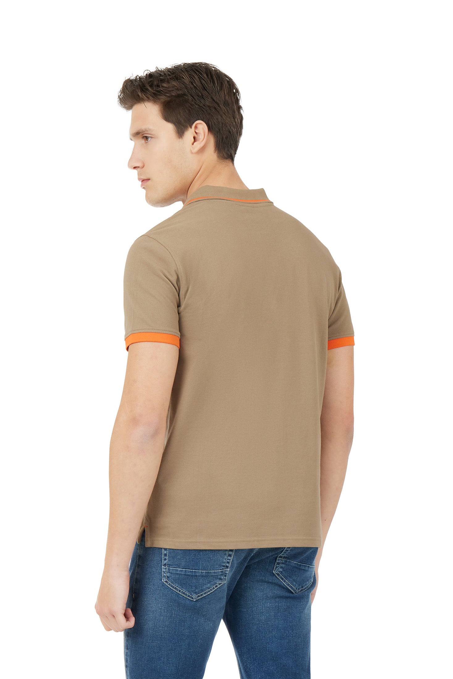 Polo con dettagli fluo|Colore:Fango